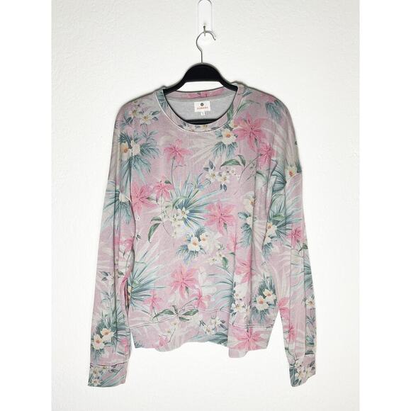 Sundry Floral Sweatshirt in Pink and Green - Picture 4 of 10